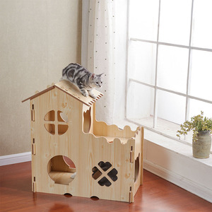 Condo et perchoir en bois Premium Cat Tree Castle pour chats d'intérieur - Product Image 5