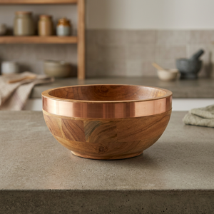 Cuencos de Madera Ecológicos Clásicos para Ensaladas de BS International Home Decorative, Cuenco para Servir de Alta Calidad Premium, para Uso en Campamentos, Regalos - Product Image 1