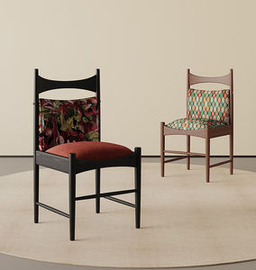 Silla de Comedor Moderna de Lujo de Madera Maciza Estilo Mediados de Siglo, Respaldo Nórdico Francés, Ecológica, para Sala de Estar, Hogar, Hotel, Restaurante - Product Image 3