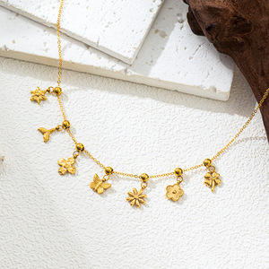 คอลเลกชันจี้มินิรูปดอกไม้และธรรมชาติ |   สแตนเลสสตีลเคลือบทอง 18K แบบ PVD |   ผีเสื้อ, ปลาดาว, โคลเวอร์, หัวใจ และอื่นๆ - Product Image 3