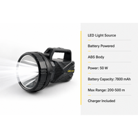 Projecteur laser LED XJ-1007 N-Light 1500 W 7200 mAh avec batterie ABS, portée 200-500 m, modes multiples, pour camping, randonnée, EDC