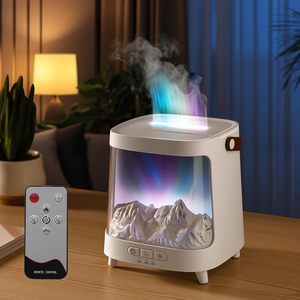 USB Desktop <b>Humidifier</b> Flame Effect <b>Mist</b> Diffuser with Galaxy Light for Home Bedroom - Product Image 1