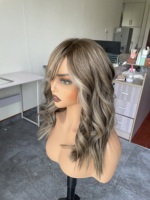 Vente chaude Vierge Cheveux Européens Cendré Blonde Couleur HD Dentelle Top avec Cuir Chevelu Réaliste Diamant Net Luxe Avant de Lacet Perruque pour Femmes