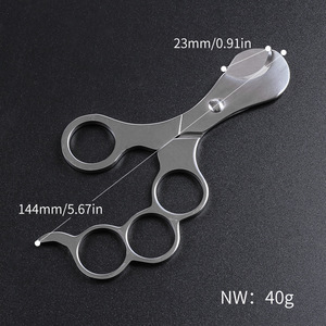 Tijeras para Cigarros de Acero Inoxidable al por Mayor, Diámetro de Corte de 23 mm |   Tijeras para tabaco de bolsillo con mango articulado, a granel, YunAng OEM - Product Image 2