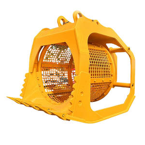 Excavator Equipped with Screening Bucket Excavator Trommel Hydraulic Rotating Funnel Wet and Dry <b>Sand</b> Washing Separation Bucket - Product Image 5