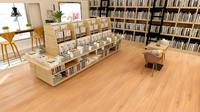 Revêtement de sol en vinyle PVC à clipser, design spécial grain de bois, largement utilisé en intérieur, avec revêtement UV, pour les lieux publics
