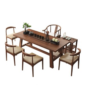 Nouvel ensemble table et chaises multifonctionnelles de style chinois, plateforme moderne en bois massif, station de préparation du thé Kung Fu minimaliste et <span class=keywords><strong>zen</strong></span> - Product Image 5