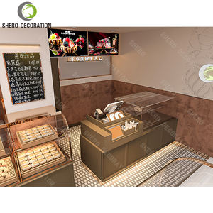 Diseño interior moderno para panadería, muebles de madera duraderos para panadería, vitrina para panadería, expositor de pan de madera personalizado. - Product Image 5