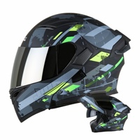 SLKE Nouveau Style 3C DOT Certification Double Lentille Street Bike Casque Intégral Flip up Casque Modulaire