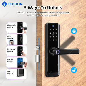 Videollamada WiFi, cerradura inteligente, manija de puerta, aplicación tuya, huella dactilar, entrada sin llave, cerraduras inteligentes con cámara - Product Image 4