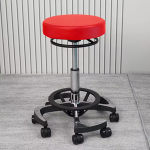 Silla de Bar elevador de <span class=keywords><strong>laboratorio</strong></span> giratorio Hospital respaldo de cuero taburete redondo tatuaje de pelo maquillaje maestro polea taburete - Product Image 4
