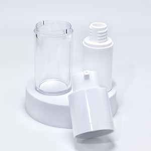 Cosmetic Luxury pp Airless Pump Bottle 15ml 30ml 50ml White Double Wall Airless Serum Bottle With Frosted Refillable Bottle - Product Image 5
