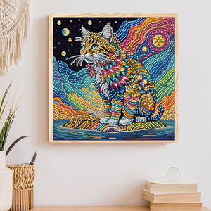 Kit de Peinture Diamant <span class=keywords><strong>Mandala</strong></span> <span class=keywords><strong>Chat</strong></span> Coloré 30x30cm, Perçage Partiel, Strass en Cristal, DIY, Art Mural Diamant Galaxie Ciel Étoilé, Décoration Murale - Product Image 3