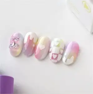 Senboma Abs Materiaal Kinderen Regenboog Gel Nagels Custom Kleurrijk Ombre Valse Nagels