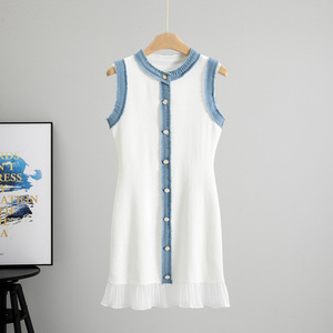 Abito <span class=keywords><strong>Midi</strong></span> estivo da <span class=keywords><strong>donna</strong></span> europeo americano per gilet in Denim lavato transfrontaliero indipendente - Product Image 1