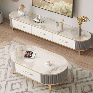 Modern Tv Wall Units Led Light mobile Tv in legno <span class=keywords><strong>soggiorno</strong></span> mobile TV rettangolare stand mobili con tavolino - Product Image 2