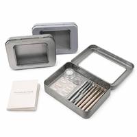 Boîte en métal rectangulaire portable personnalisée avec fenêtre transparente 100x70x20 mm, étui en fer blanc pour faux ongles à presser, emballage cadeau