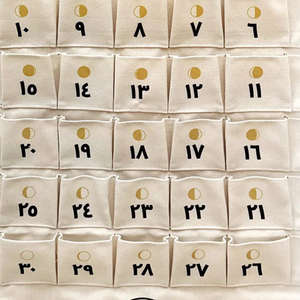 최고 품질의 휴일 30 포켓 라마단 장식 사용자 정의 캔버스 이드 무바라크 카운트 다운 달력 나무 스틱 - Product Image 6