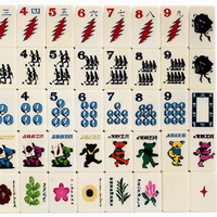 Grateful Dead Ensemble de Mahjong sur mesure 160 tuiles Dancing Bear Acrylique nacré Mahjong américain pour divertissement festif