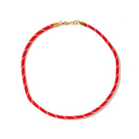 Collier en paracorde rouge tendance avec fermoir doré, fait main, cordon de survie, ras-de-cou, bijoux streetwear, cadeau pour hommes et femmes