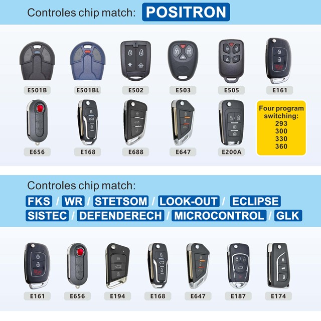 433.92MHz Rolling Code Remote Control Compatible with Positron PXN52 PX32 PX40 HCS301 KeeLoq Anti-Cloning Car Alarm Remote