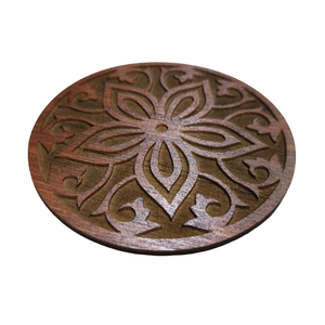 Vaisselle et ustensiles de cuisine Dessous de verre Noyer Forme arrondie Dessous de verre en bois faits à la main Dessous de verre en bois naturel - Product Image 4