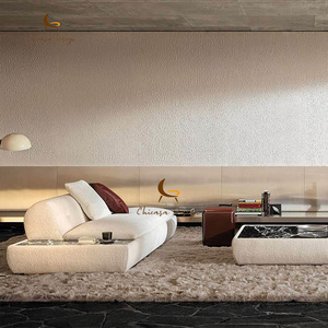 WBERT Style Italien Personnalisé Moderne Luxe Léger & Modulaire Minimaliste Grain Sauvage Lait de Coco Chaud Loisirs pour Salon - Product Image 2