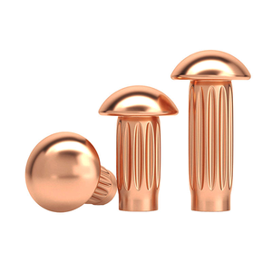 Rivet rond en cuivre moleté en forme de pouce pour plaque signalétique - Product Image 1