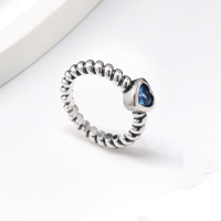 Bague en argent sterling S925 James Avery vintage en forme de cœur, jolie bague émaillée superposée, cœur ajouré tendance