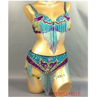 Nayaking Costume de danse du ventre pour femmes soutien-gorge et ceinture de danse du ventre Tribal Sexy costume de danse professionnel carnaval soutien-gorge ceinture