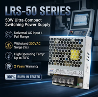Alimentation à découpage LEYU LRS-50 50W à sortie unique 24V 2.2A AC/DC, transformateur encastré pour machine d'automatisation