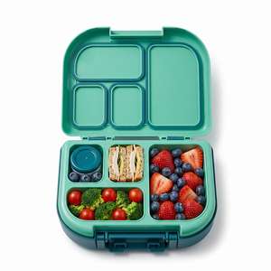Boîte à lunch pour enfants en plastique sans Bpa personnalisée une serrure logo pp récipient de stockage de préparation de repas avec poignée - Product Image 3