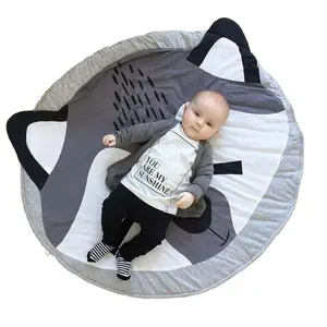 クリエイティブコットンアニマルデザイン新生児プレイマットラウンドカーペット幼児クロールブランケット