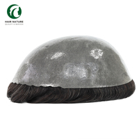 Système capillaire de style libre pour hommes, postiches en cheveux indiens, densité 130%, toupet durable noué, système de remplacement capillaire pour hommes