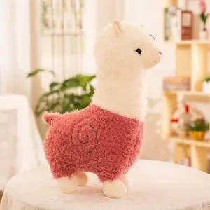 Peluche realistici animali da fattoria giocattoli morbidi realistici bianco rosso rosa viola marrone peluche Alpaca animali di peluche
