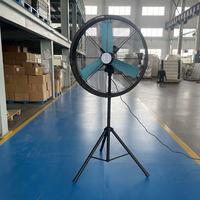 Ventilateur sur trépied à haut débit d'air, ventilateur oscillant pour le refroidissement, la ventilation et l'élimination de la poussière dans les ateliers, les entrepôts et les chantiers de construction