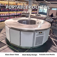 Pendingin Minuman/Bar Portabel Lipat Dua Pintu dengan Sistem Defrost Otomatis, Lampu LED, dan Refrigeran untuk Dapur Komersial