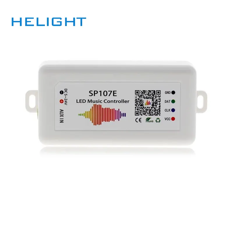 SP107E Bt <span class=keywords><strong>Led</strong></span> Muziek <span class=keywords><strong>Controller</strong></span> Full Color Pixel Ic Spi Controllers Door Smart Phone App Voor WS2812B WS2813 SK6812 <span class=keywords><strong>Led</strong></span> strip