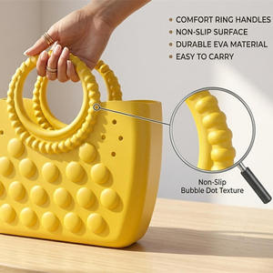Sac de plage en EVA durable, imperméable et résistant au sable, avec poignées texturées en forme de bulles, grand sac fourre-tout pour la piscine et les voyages d'été - Product Image 4