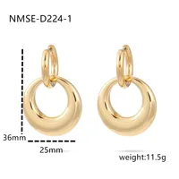 Anting Grosir Yiwu Nimai, Baja Titanium Lapis Emas PVD, Anting Hoop Baja Anti Karat, Tahan Air