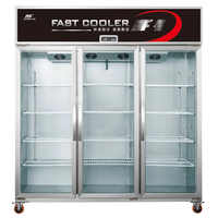 Réfrigérateur commercial vertical à air refroidi en acier inoxydable à 3 portes, 12 étagères, dégivrage automatique, refroidisseur d'air
