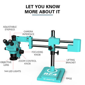 Rf4顕微鏡RF-6565TVW強力フレキシブルダブルアーム電子ズーム顕微鏡携帯電話修理三眼顕微鏡CN Gua - Product Image 2