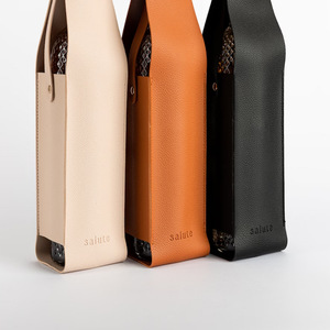 Bolsa de almacenamiento de vino de cuero PU, bolsa para una sola botella de vino, bolsa de embalaje para botella de vino para regalo/banquete - Product Image 3
