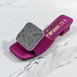Sandales Femme Luxe à Talons Bas et Strass, Style Chunky, Tendance Été 2025 - Product Image 2