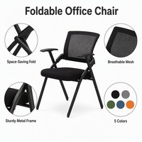 Chaise de bureau confortable et durable avec accoudoirs fixes, chaise de formation et de conférence en maille pour la vente en gros