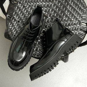 Bottes noires à bout pointu pour hommes, taille 37-46, chaussures d'hiver en cuir véritable de haute qualité avec fermeture éclair - Product Image 4