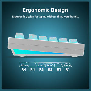 <span class=keywords><strong>Clavier</strong></span> mécanique topographique blanc ZORNHER ZH870, 88 touches, rétroéclairage RVB programmable, sans fil, pour le jeu et le bureau - Product Image 3