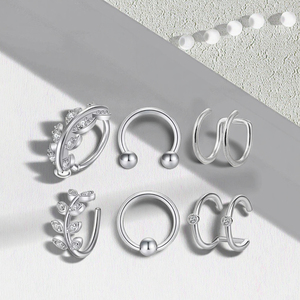 <span class=keywords><strong>Faux</strong></span> oreille manchette cerceau nez Septum <span class=keywords><strong>anneau</strong></span> pour femmes acier chirurgical <span class=keywords><strong>Piercing</strong></span> hélice Cartilage boucles d'oreilles mode corps bijoux - Product Image 5