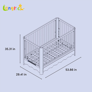 Mid-Century Retro Solid Wood <strong>Crib</strong> Montessori Kids Bed And Toddler House For Modern Bedrooms And School - Product Image 3