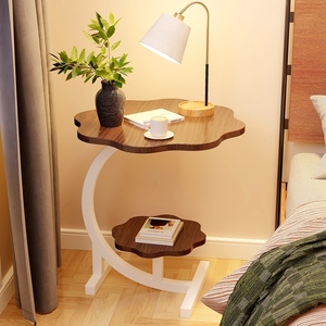 Mesita de noche sencilla de madera maciza con estante inferior para dormitorio, mesita de noche multifuncional - Product Image 1